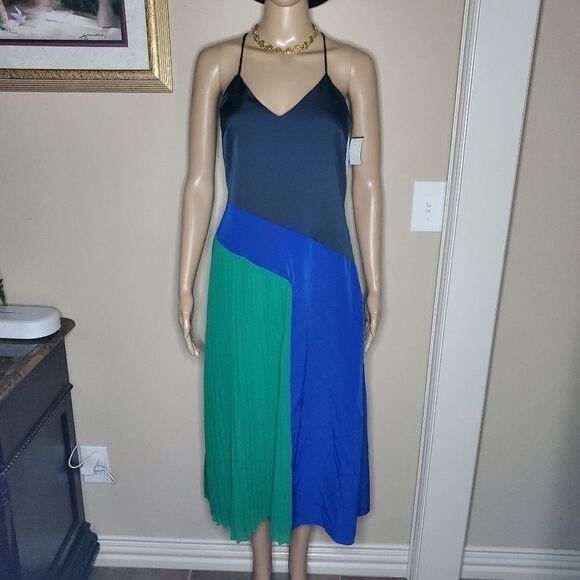 Women's Pleated Dress -CUSHNIE -black/Blue… - Picture 12 of 14